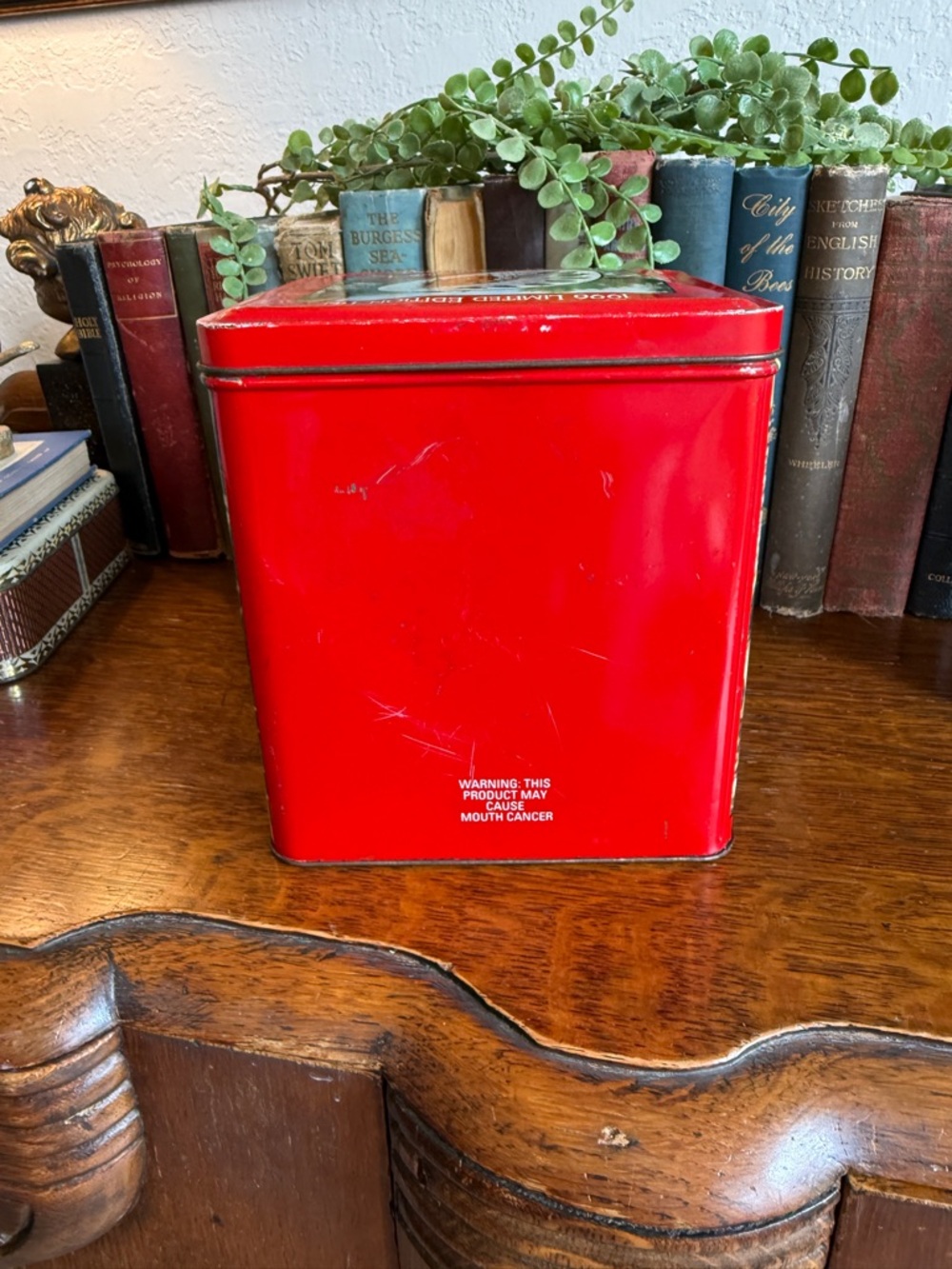 Vintage Red Man Red Tin Chewing Tobacco Collector's Storage - Picture 4 of 14
